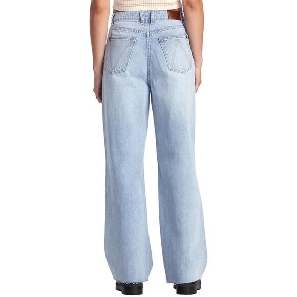 RVCA Denim Light Wash Relaxed Fit Distressed Ripped Mid Rise Baggy Jeans 28 - Picture 5 of 16